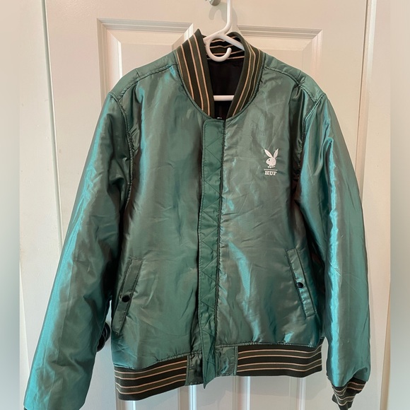 Playboy x HUF “after hours” collection reversible bomber jacket. NWOT - Picture 9 of 13